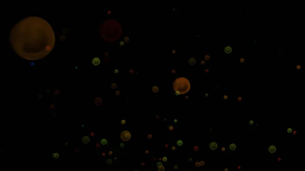 Цветные Пузыри Фоне Черного Пространства Компьютерная Иллюстрация Графической Концепции Фона — стоковое фото