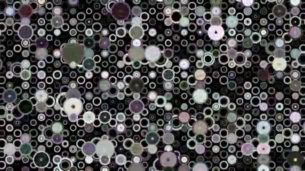 Абстрактный Мигающий Круг Пузыря Винтажный Стиль Украшения Фона Компьютерное Движение — стоковое видео