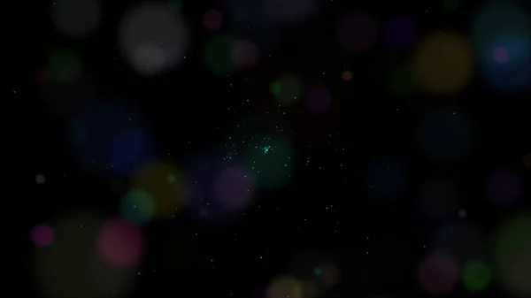 Colorful Light Bokeh Blue Star Nebula Science Background Computer Illustration — Stockfoto