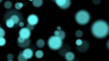 Soft focus light blue bokeh over black background - computer illustration graphic background concept