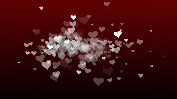 White Heart Love Decoration Red Gradient Background Computer Illustration Graphic — Photo