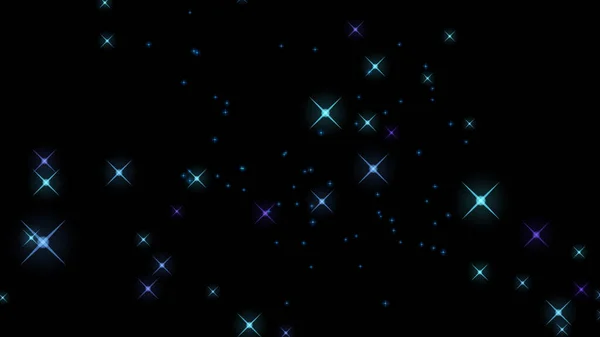 Glowing Blue Purple Glitter Stars Background Computer Illustration Graphic Celebration — Stockfoto