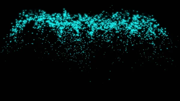 Μπλε Σωματίδιο Πέφτει Κάτω Πάνω Από Μαύρο Φόντο Εικονογράφηση Υπολογιστή — Φωτογραφία Αρχείου