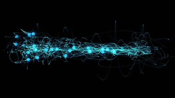 Blue Line Energy Dot Black Space Computer Illustration Graphic Science — Stock fotografie