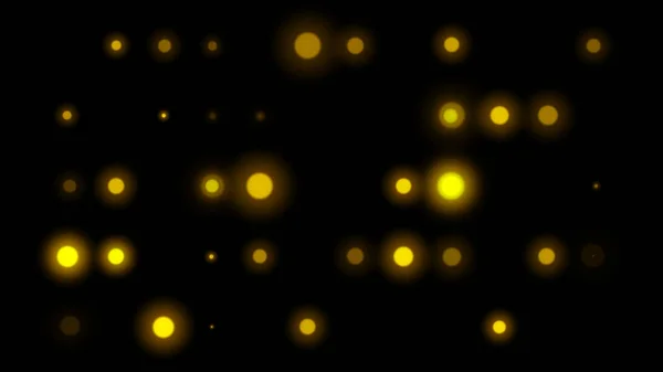 Yellow Bubble Bokeh Dark Space Background Computer Illustration Graphic Abstract — Stockfoto