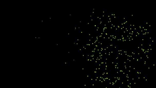 Zelená Částice Pohybující Abstraktní Pozadí Černou Kopií Prostoru Pozadí — Stock video