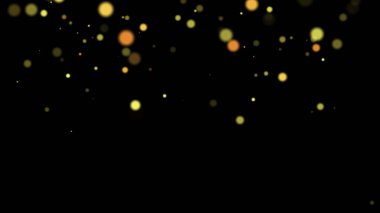 Yellow bokeh over black background, computer illustration graphic background concept