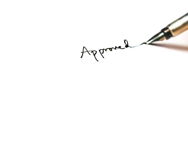 Signature Main Mot Approbation Livre Blanc — Photo