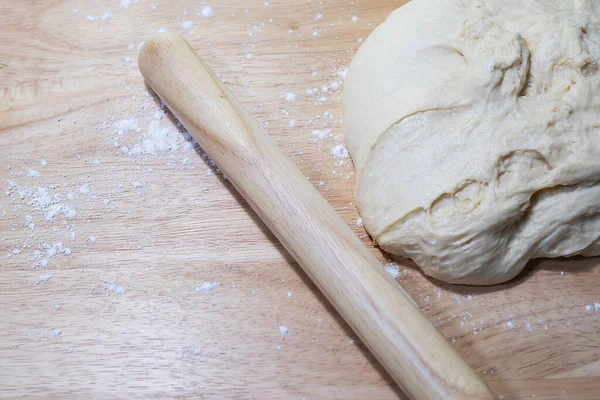 Teig Und Nudelteigbäckerei Macht Eindringliches Hintergrundkonzept — Stockfoto