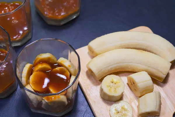 Banoffee Torta Fundo Ingradiente Conceito Padaria Caseira — Fotografia de Stock