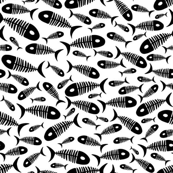 Seamless Fish Doodle Pattern Underwater World Child Coloring Book Summer — Stock Vector