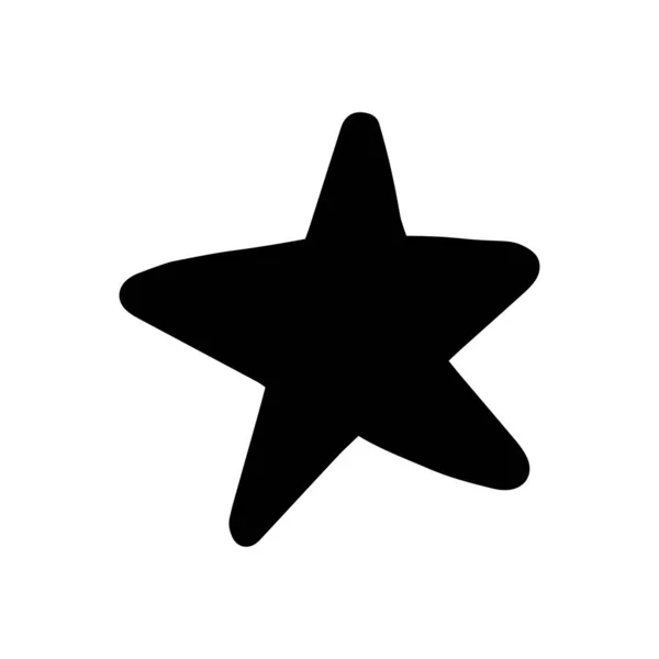 Vector Una Sola Mano Dibujado Icono Estrella Estilo Garabato Sobre — Vector de stock