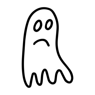 Beyaz arkaplanda izole edilmiş vektör cadılar bayramı ikonu ve renklendirmesi. Sezonluk tasarım, tekstil, dekorasyon, çocuk oyun odası ya da tebrik kartı için komik, sevimli bir illüstrasyon. El çizimi baskılar.