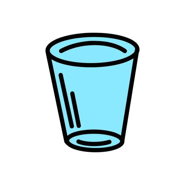 Υαλοπίνακας Εικονίδιο Επίπεδη Στυλ Σόδα Γυαλί Διανυσματική Απεικόνιση Υγρό Νερό — Διανυσματικό Αρχείο