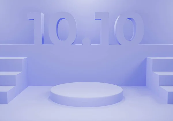 Fundo Realista 1010 Mostrar Pódio Isolado Cor Azul Renderização — Fotografia de Stock