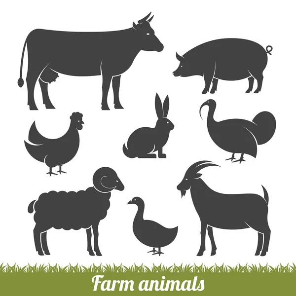 Farm animals minimal — Stock Vector