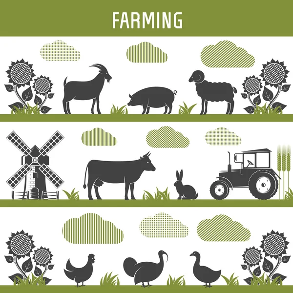 Agriculture and farming — Stock Vector