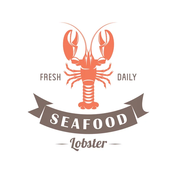 Emblème du vecteur homard — Image vectorielle