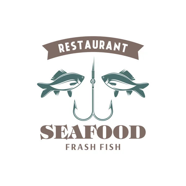 Emblema do vetor de frutos do mar — Vetor de Stock