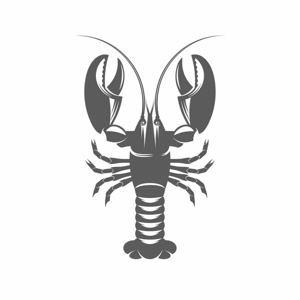 Lobster black and white vector illustration — Stock Vector