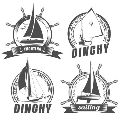 set of logos for sailing clipart