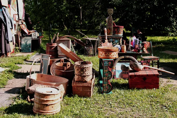 Vlooienmarkt in Moskou, Rusland. — Stockfoto