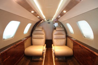 Small business jet cabin Rear clipart