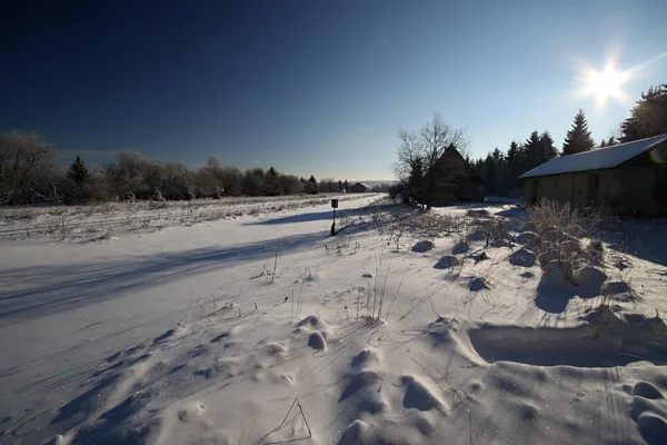 雪覆われた鉄道 — ストック写真