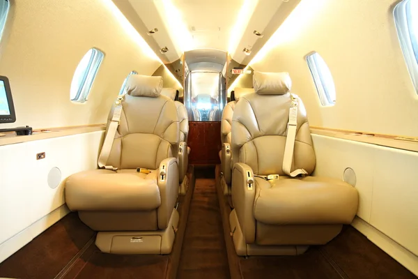 Privat jet kabin arka — Stok fotoğraf
