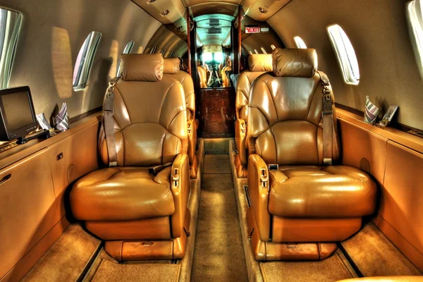 Yüksek çözünürlüklü fotoğraf privat jet kabinin — Stok fotoğraf