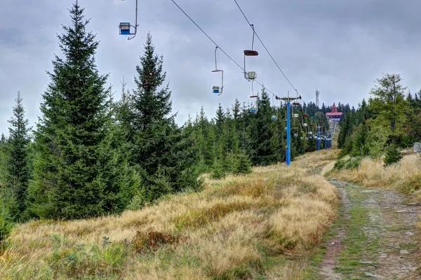 Cableway pela floresta — Fotografia de Stock