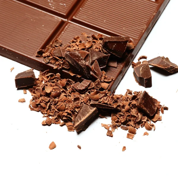 Rand der Schokolade mit Spänen — Stockfoto