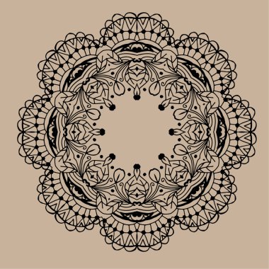 Çizilmiş vektör zentangle mandala el - kitap sayfa boyama yetişkin, kart, davet için olarak kullanılabilir