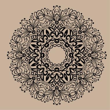 Çizilmiş vektör zentangle mandala el - kitap sayfa boyama yetişkin, kart, davet için olarak kullanılabilir