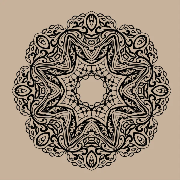 Mandala zentangle vectoriel dessiné à la main - peut être utilisé comme page de livre de coloriage pour adultes, carte, invitation — Image vectorielle