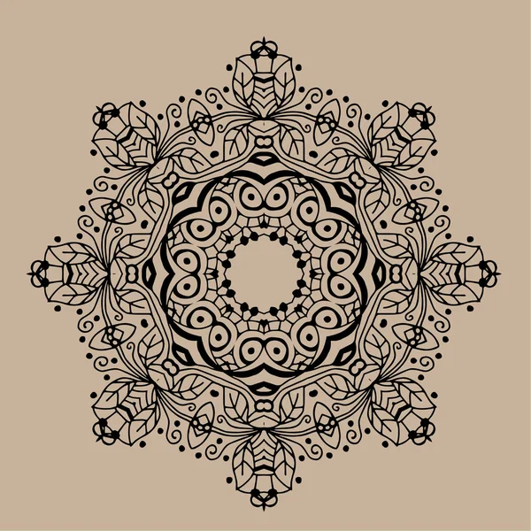 Hand drawn vector zentangle mandala - can be used as coloring book page for adults, card, invitation — Stock Vector