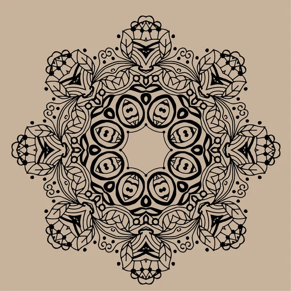 Mandala zentangle vectoriel dessiné à la main - peut être utilisé comme page de livre de coloriage pour adultes, carte, invitation — Image vectorielle