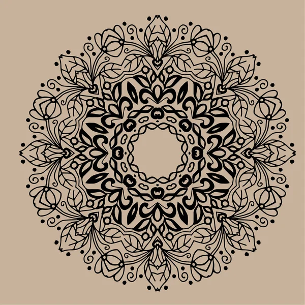 Mandala zentangle vectoriel dessiné à la main - peut être utilisé comme page de livre de coloriage pour adultes, carte, invitation — Image vectorielle