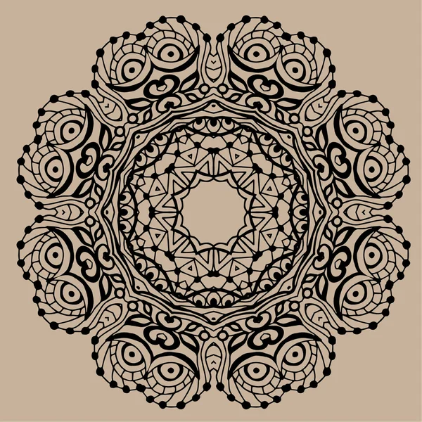 Mandala de zentangle vectorial dibujado a mano - se puede utilizar como página de libro para colorear para adultos, tarjeta, invitación — Vector de stock