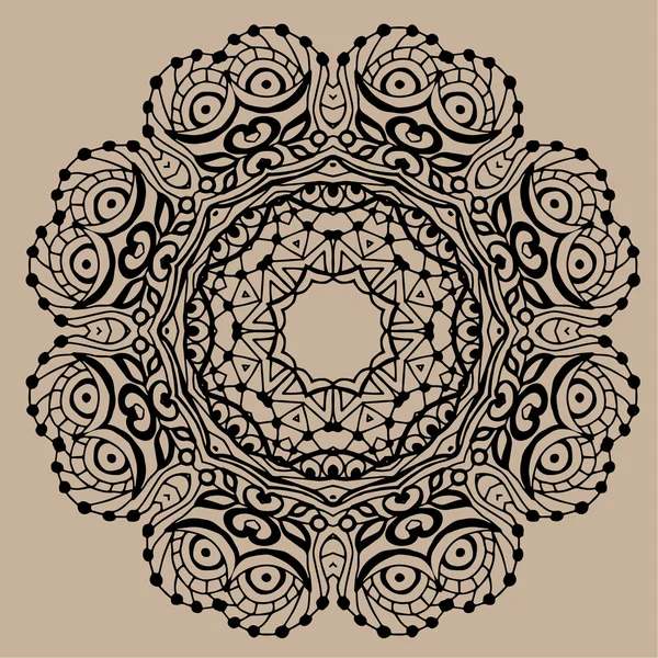 Kézzel rajzolt vektoros zentangle mandala - felhasználható színező oldal könyv, a felnőttek, a kártya, a pályázati — Stock Vector