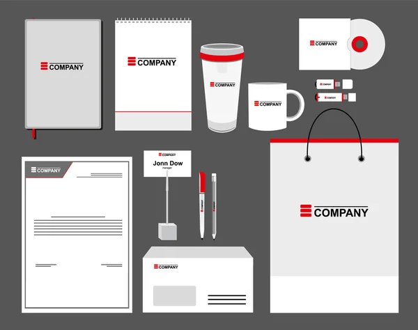 Conjunto de plantilla de identidad corporativa. Maqueta de papelería de negocios con logo. Diseño de marca . — Vector de stock