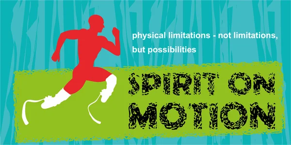 Спортсмен-инвалид. Паралимпийские игры. Концепция мотивации. Мотивационный плакат . — стоковый вектор