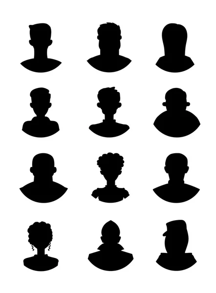 Ensemble de vecteurs hommes et femmes avec image de profil avatar . — Image vectorielle