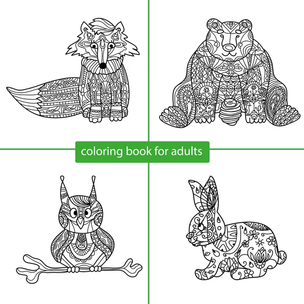 Livre à colorier pour adultes. Caractère de bande dessinée — Image vectorielle