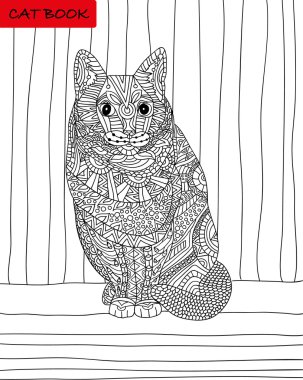 Kediler kitap. Boyama kitabı yetişkinler için.