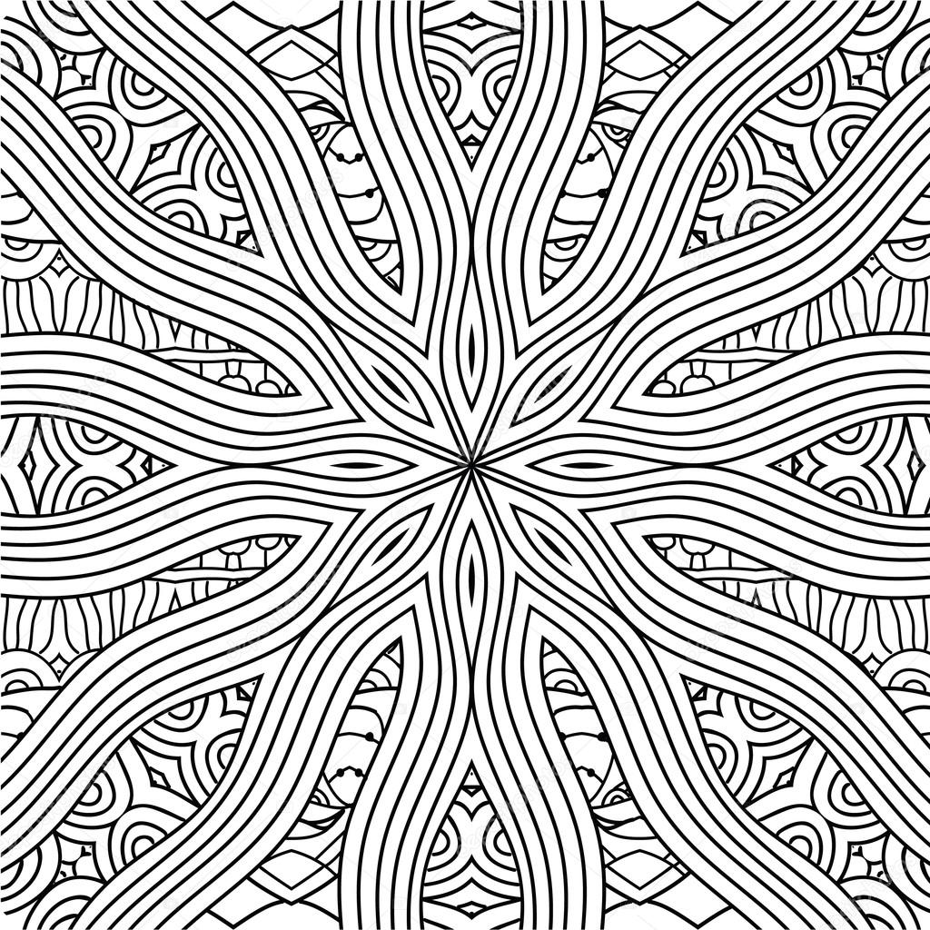 Coloring book for adults. Abstract patterns and mandala