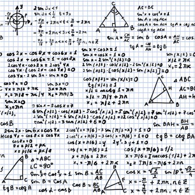 trigonometrik deseni kareli bir arka plan üzerinde handwr sorunsuz