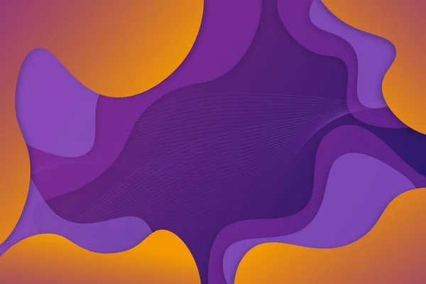 要旨紫と黄色の背景の紙切り紙 — ストックベクタ