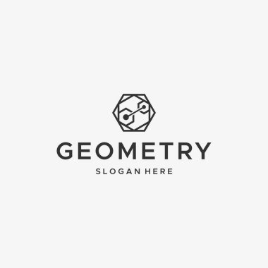 Düz geometri altıgen nokta düz logo tasarımı