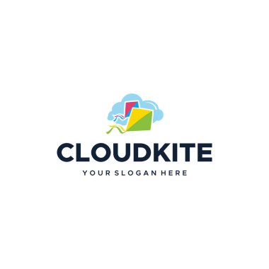 Modern renkli CLOUDKITE bulut logo tasarımı